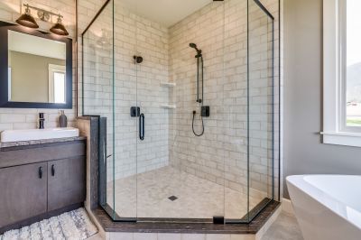 Elegant Shower with Glass Doors